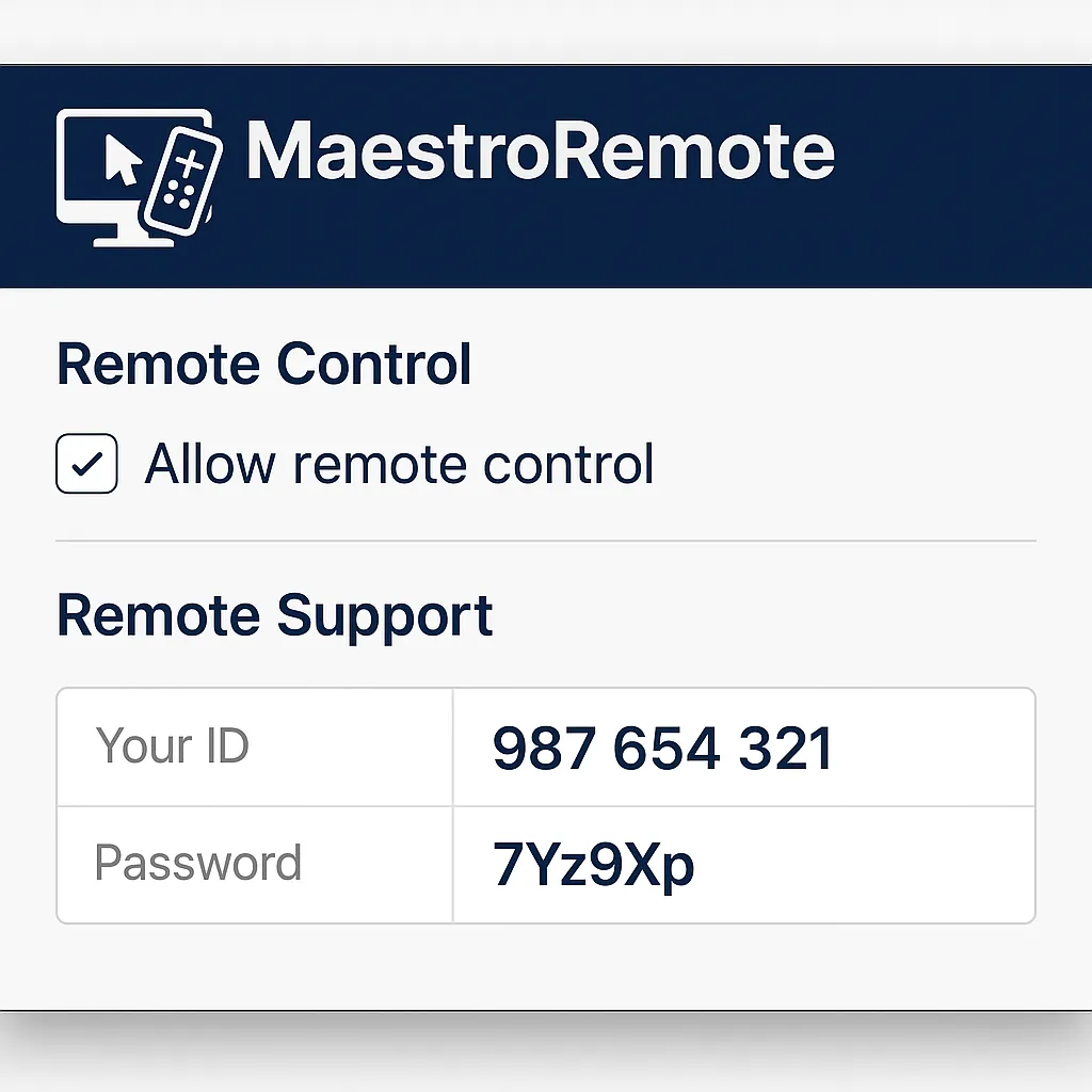 MaestroRemote remote support view